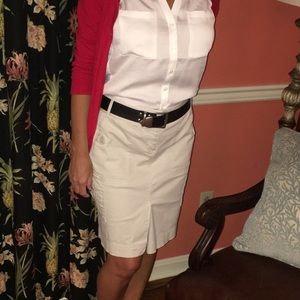 ANN TAYLOR LOFT khaki pencil skirt size 6 career